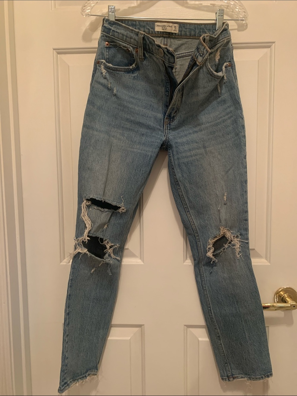 Abercrombie & Fitch Light Blue Skinny Ripped Jeans
